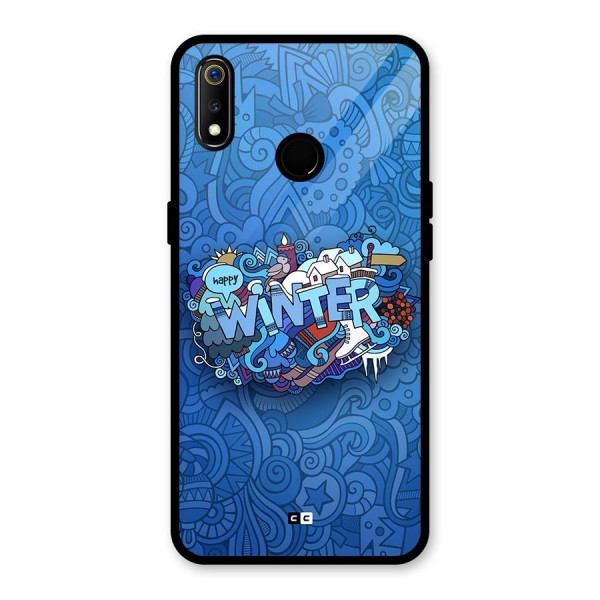 Happy Winter Glass Back Case for Realme 3