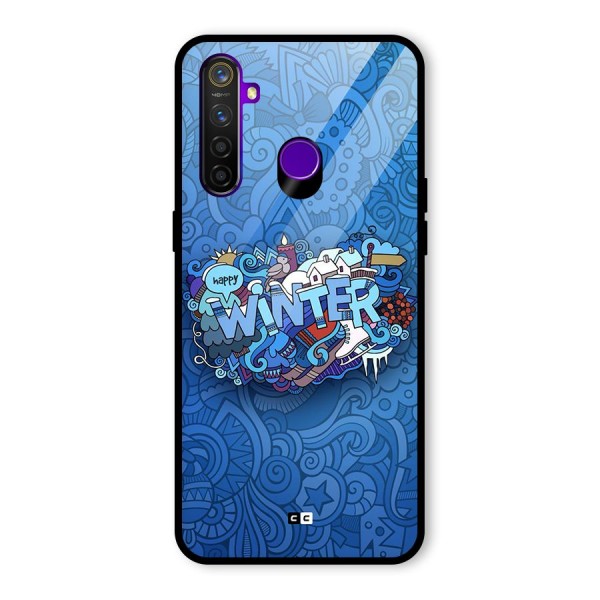 Happy Winter Glass Back Case for Realme 5 Pro