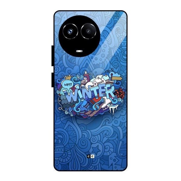 Happy Winter Glass Back Case for Realme Narzo 60X