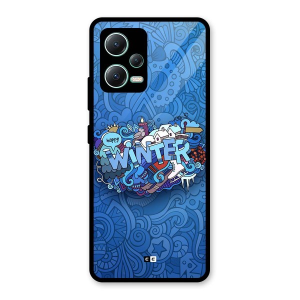 Happy Winter Glass Back Case for Redmi Note 12 5G