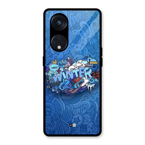 Happy Winter Glass Back Case for Reno8 T 5G