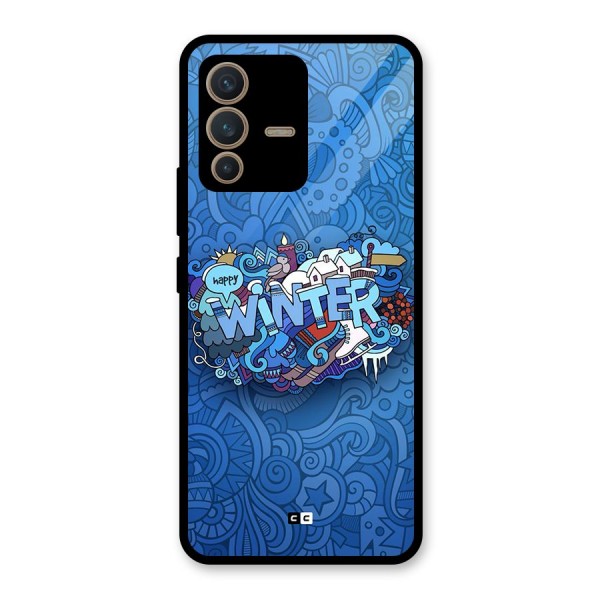 Happy Winter Glass Back Case for Vivo V23 5G