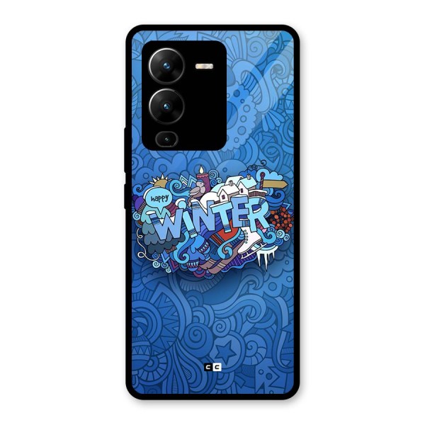 Happy Winter Glass Back Case for Vivo V25 Pro