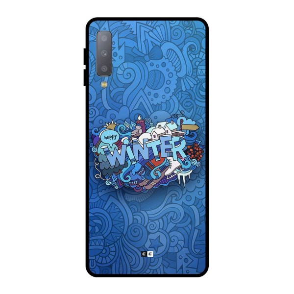 Happy Winter Metal Back Case for Galaxy A7 (2018)