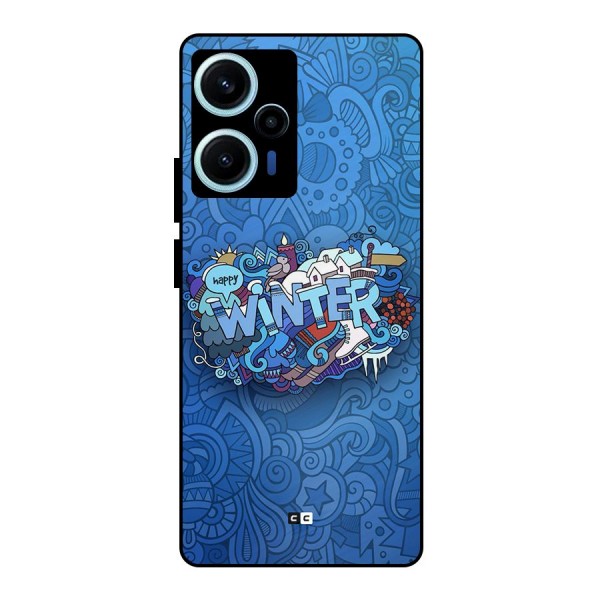 Happy Winter Metal Back Case for Poco F5