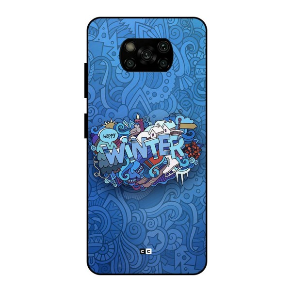 Happy Winter Metal Back Case for Poco X3