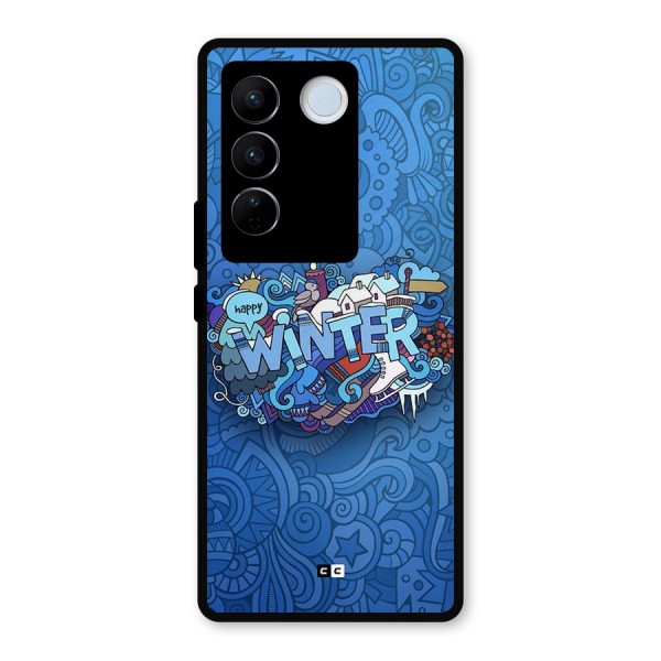 Happy Winter Metal Back Case for Vivo V27 Pro