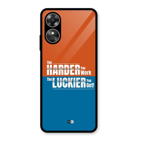 Hard Luck Glass Back Case for Oppo A17