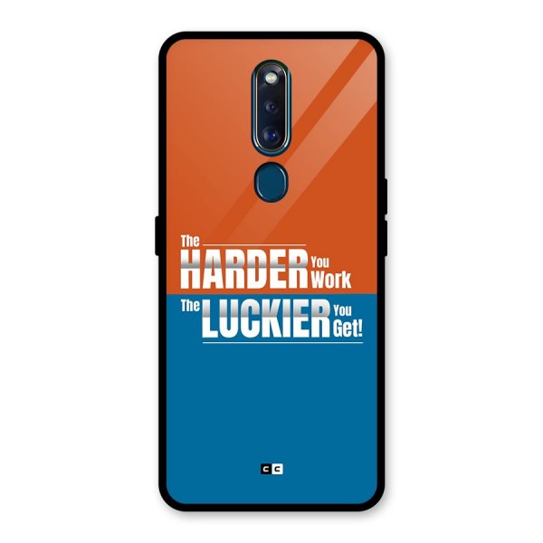 Hard Luck Glass Back Case for Oppo F11 Pro