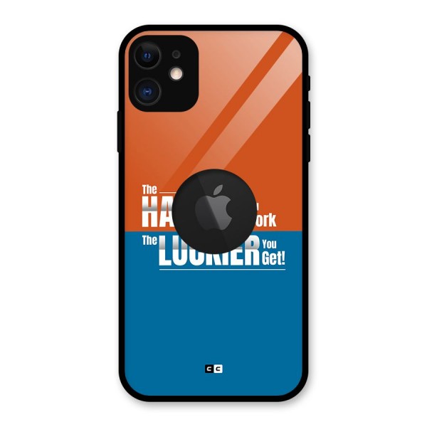 Hard Luck Glass Back Case for iPhone 11 Logo Cut