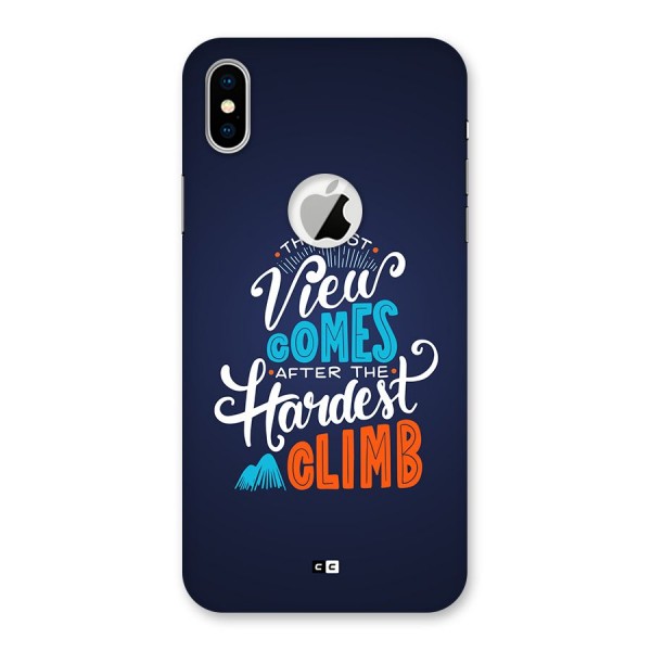 Hardest Climb Back Case for iPhone XS Logo Cut