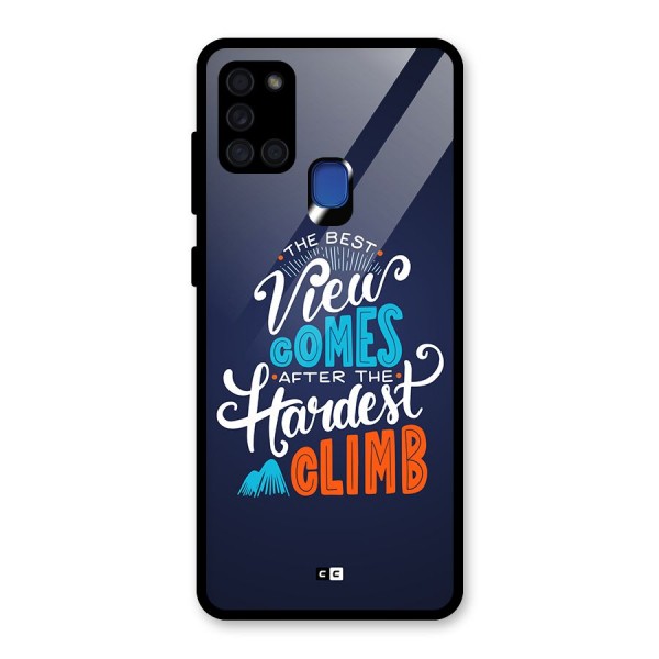 Hardest Climb Glass Back Case for Galaxy A21s