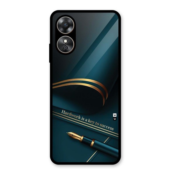 Hardwork Is Key Glass Back Case for Oppo A17