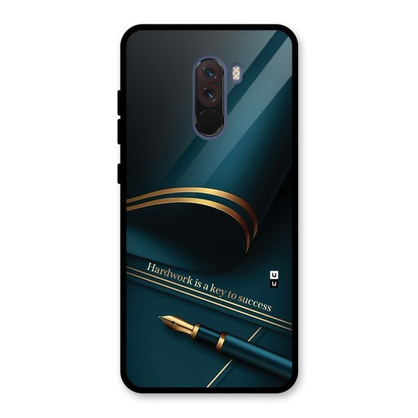 Hardwork Is Key Glass Back Case for Poco F1