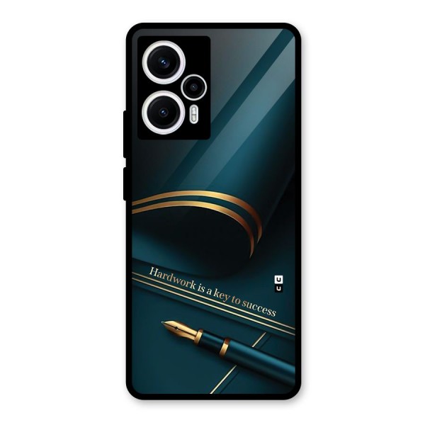 Hardwork Is Key Glass Back Case for Poco F5