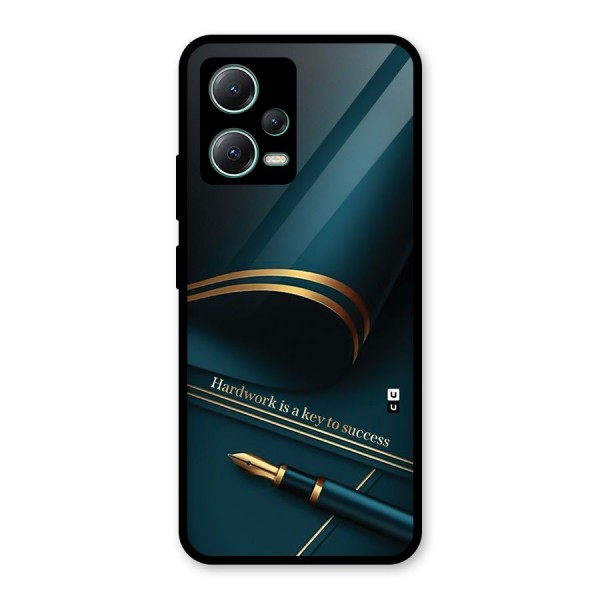 Hardwork Is Key Glass Back Case for Poco X5