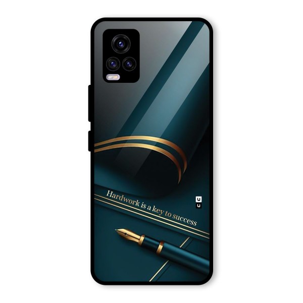 Hardwork Is Key Glass Back Case for Vivo V20