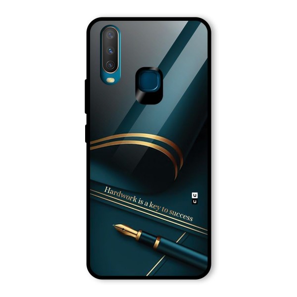 Hardwork Is Key Glass Back Case for Vivo Y12