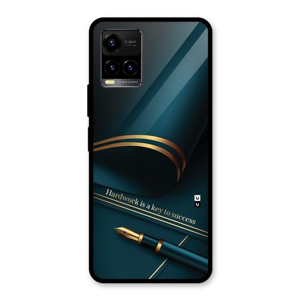 Hardwork Is Key Glass Back Case for Vivo Y21A