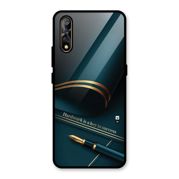 Hardwork Is Key Glass Back Case for Vivo Z1x