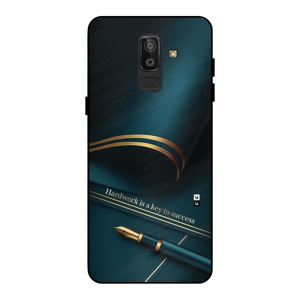 Hardwork Is Key Metal Back Case for Galaxy J8