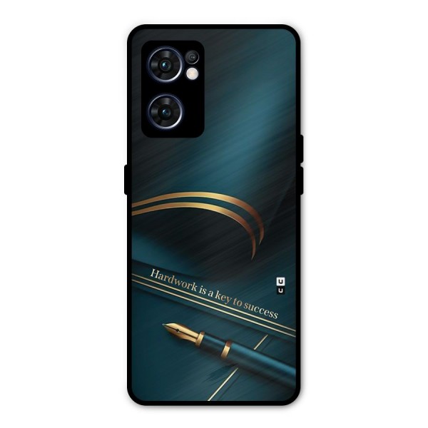 Hardwork Is Key Metal Back Case for Oppo Reno7 5G