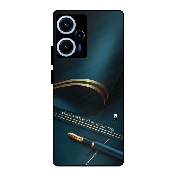 Hardwork Is Key Metal Back Case for Poco F5