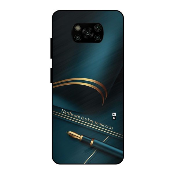 Hardwork Is Key Metal Back Case for Poco X3