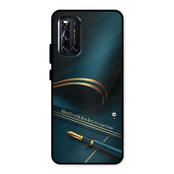 Hardwork Is Key Metal Back Case for Vivo V19