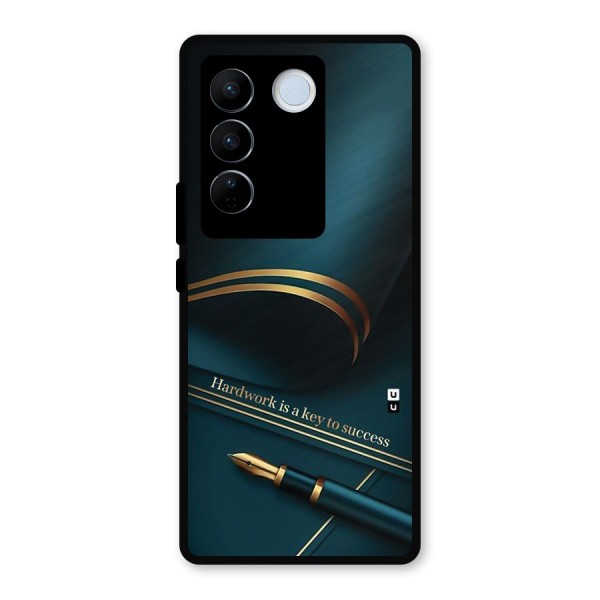 Hardwork Is Key Metal Back Case for Vivo V27