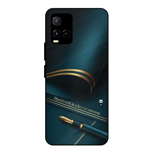 Hardwork Is Key Metal Back Case for Vivo Y21