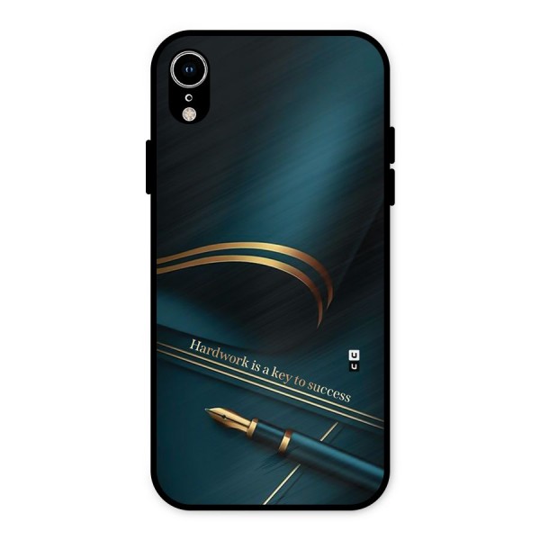 Hardwork Is Key Metal Back Case for iPhone XR