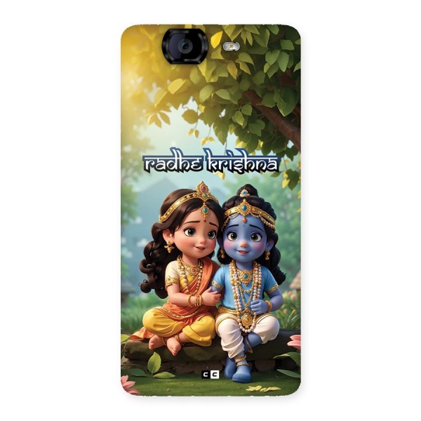 Hare Radhe Krishna Back Case for Canvas Knight A350