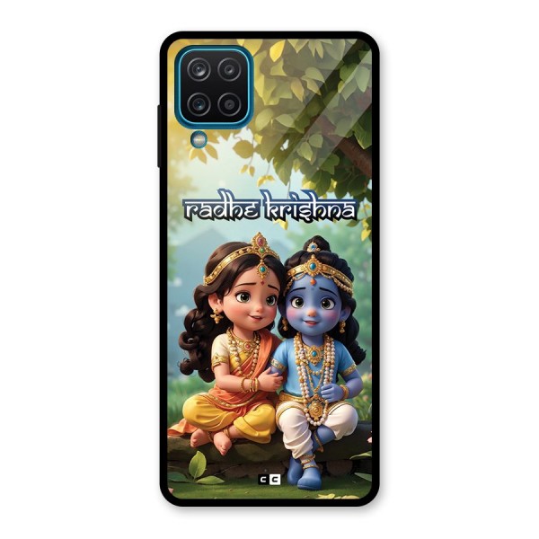 Hare Radhe Krishna Glass Back Case for Galaxy A12