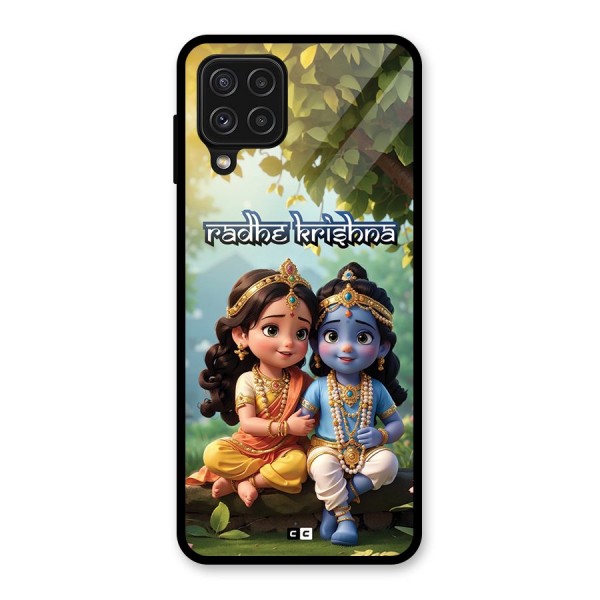 Hare Radhe Krishna Glass Back Case for Galaxy A22 4G