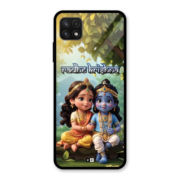 Hare Radhe Krishna Glass Back Case for Galaxy A22 5G