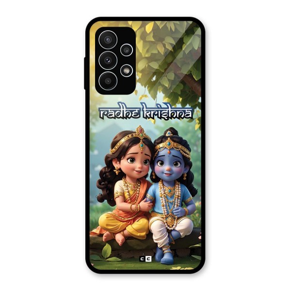 Hare Radhe Krishna Glass Back Case for Galaxy A23