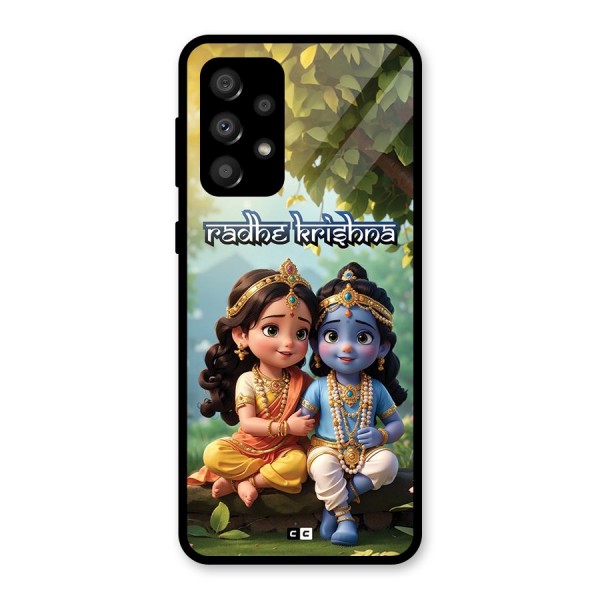 Hare Radhe Krishna Glass Back Case for Galaxy A32