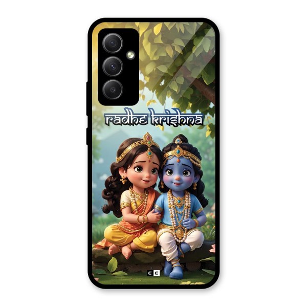 Hare Radhe Krishna Glass Back Case for Galaxy A34