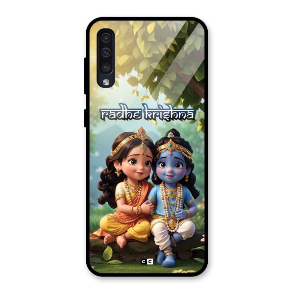 Hare Radhe Krishna Glass Back Case for Galaxy A50