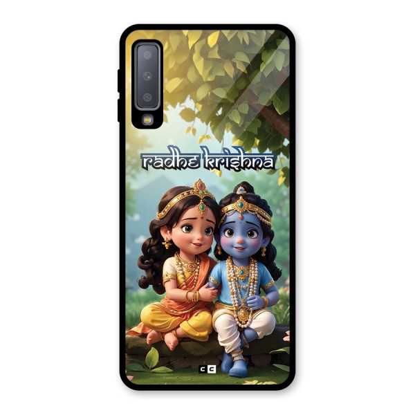 Hare Radhe Krishna Glass Back Case for Galaxy A7 (2018)