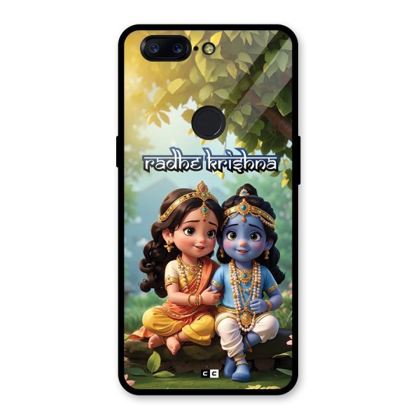 Hare Radhe Krishna Glass Back Case for OnePlus 5T