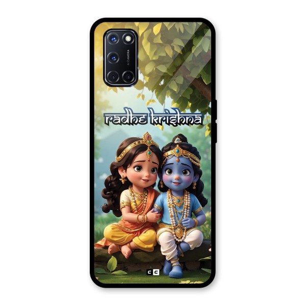 Hare Radhe Krishna Glass Back Case for Oppo A52