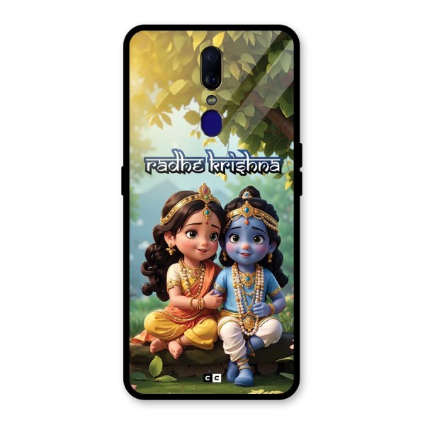 Hare Radhe Krishna Glass Back Case for Oppo F11