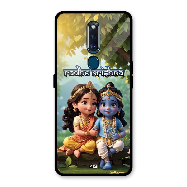 Hare Radhe Krishna Glass Back Case for Oppo F11 Pro