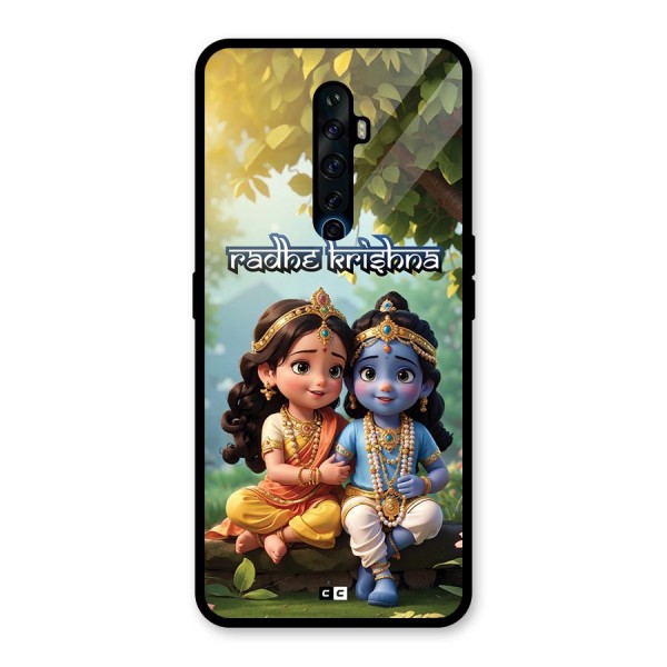 Hare Radhe Krishna Glass Back Case for Oppo Reno2 F