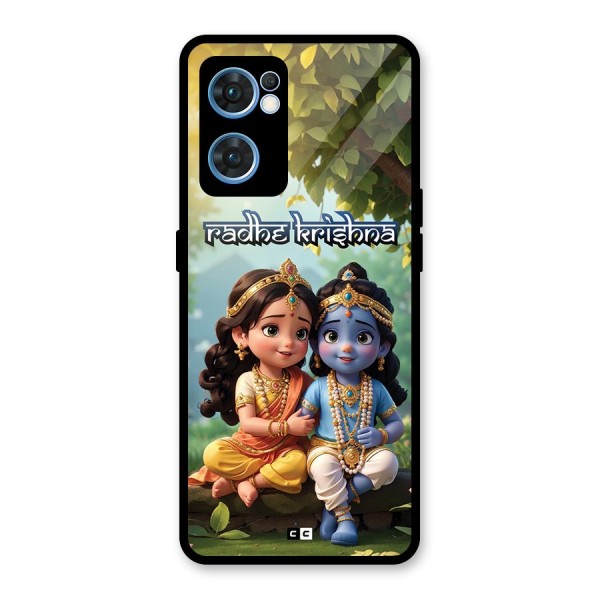 Hare Radhe Krishna Glass Back Case for Oppo Reno7 5G