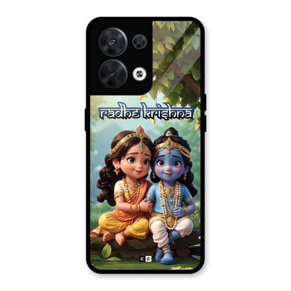 Hare Radhe Krishna Glass Back Case for Oppo Reno8 5G