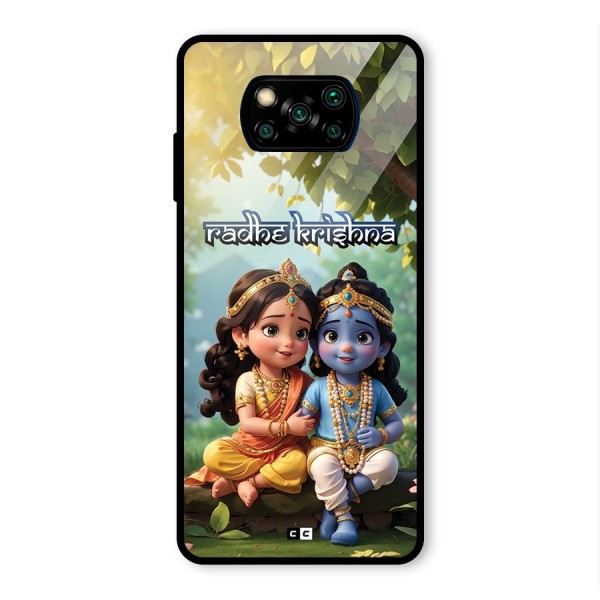 Hare Radhe Krishna Glass Back Case for Poco X3 Pro