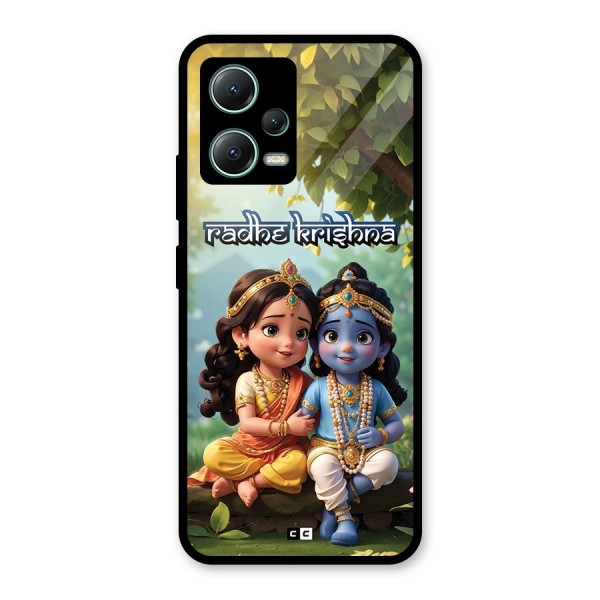 Hare Radhe Krishna Glass Back Case for Poco X5